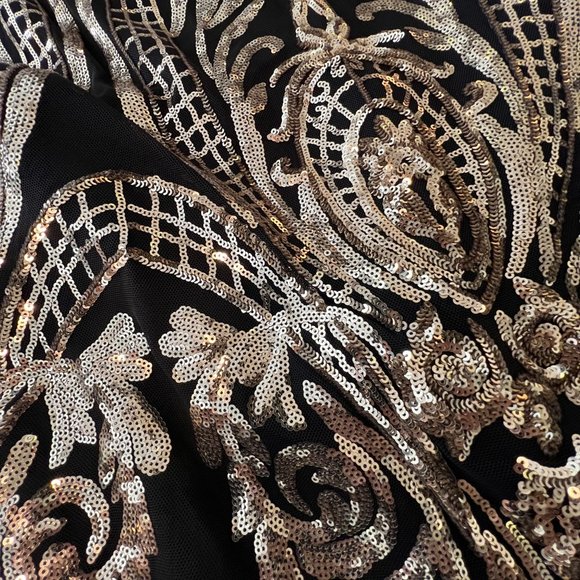 NWOT: J. Our Gold & Black Sequin Dress, Plus Size 1X - Picture 10 of 14